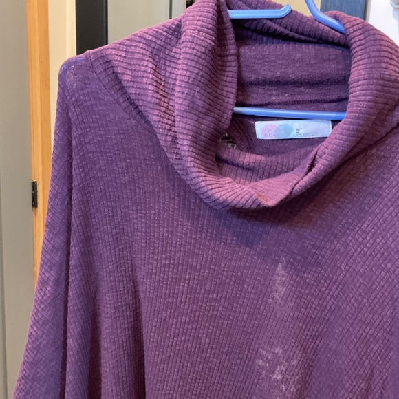 Free People FP Beach • World Traveler Cowl Neck Split Back Sweater Size L - Picture 5 of 6